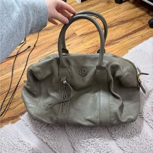 Tory Burch Gray Leather Satchel